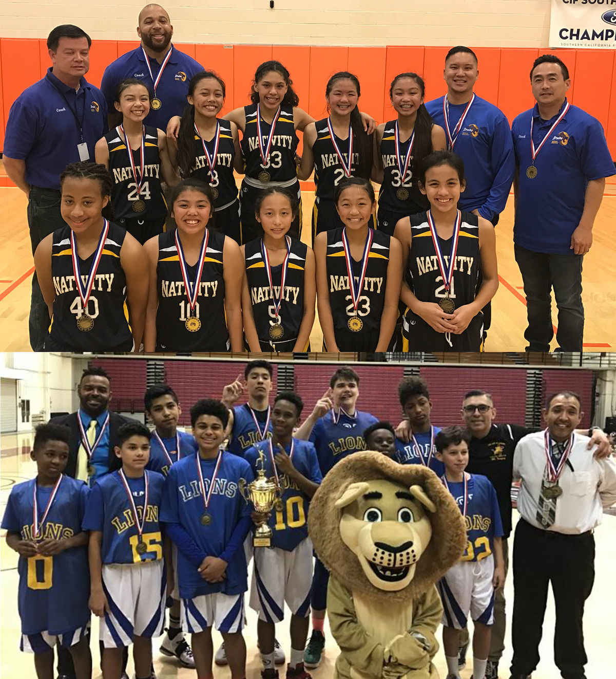 Nativity School girls and Our Lady of Lourdes boys win CYO basketball