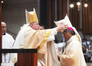 Archbishop José H. Gomez ordained Bishop Alejandro (Alex) Aclan as Auxiliary Bishop of the Archdiocese of Los Angeles June 16, 2019 at the Cathedral of Our Lady of the Angels. The Apostolic Nuncio to the United States of America, Archbishop Christophe Pierre, presented the mandate from the Apostolic See at the Ordination Mass, which was concelebrated by Los Angeles priests and bishops from throughout the state. VICTOR ALEMÁN/ANGELUS NEWS
