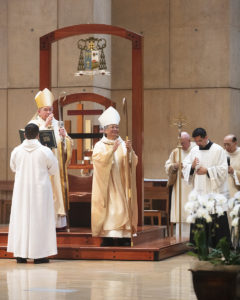 Archbishop José H. Gomez ordained Bishop Alejandro (Alex) Aclan as Auxiliary Bishop of the Archdiocese of Los Angeles June 16, 2019 at the Cathedral of Our Lady of the Angels. The Apostolic Nuncio to the United States of America, Archbishop Christophe Pierre, presented the mandate from the Apostolic See at the Ordination Mass, which was concelebrated by Los Angeles priests and bishops from throughout the state. VICTOR ALEMÁN/ANGELUS NEWS
