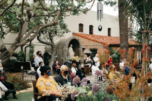 Mission Basilica San Buenaventura was unveiled as the first basilica in the Archdiocese of Los Angeles, and the 88th in the United States, during a special Mass held outside in the mission’s garden on July 15, 2020. (Colton Machado/Archdiocese of LA)