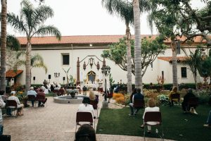 Mission Basilica San Buenaventura was unveiled as the first basilica in the Archdiocese of Los Angeles, and the 88th in the United States, during a special Mass held outside in the mission’s garden on July 15, 2020. (Colton Machado/Archdiocese of LA)