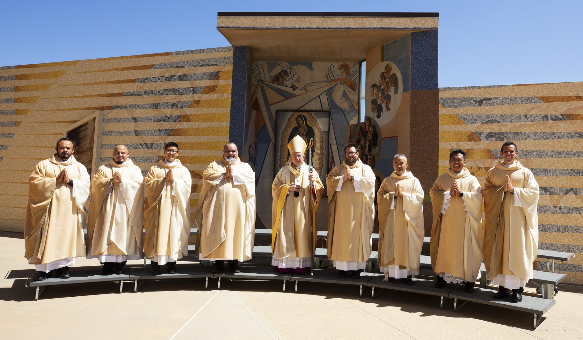 Eight LA priests ordained in ‘historic’ liturgy pushed outdoors by pandemic