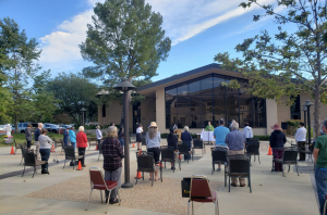 Outdoor Mass at St. John Fisher Church in Rancho Palos Verdes. (Image via Facebook)