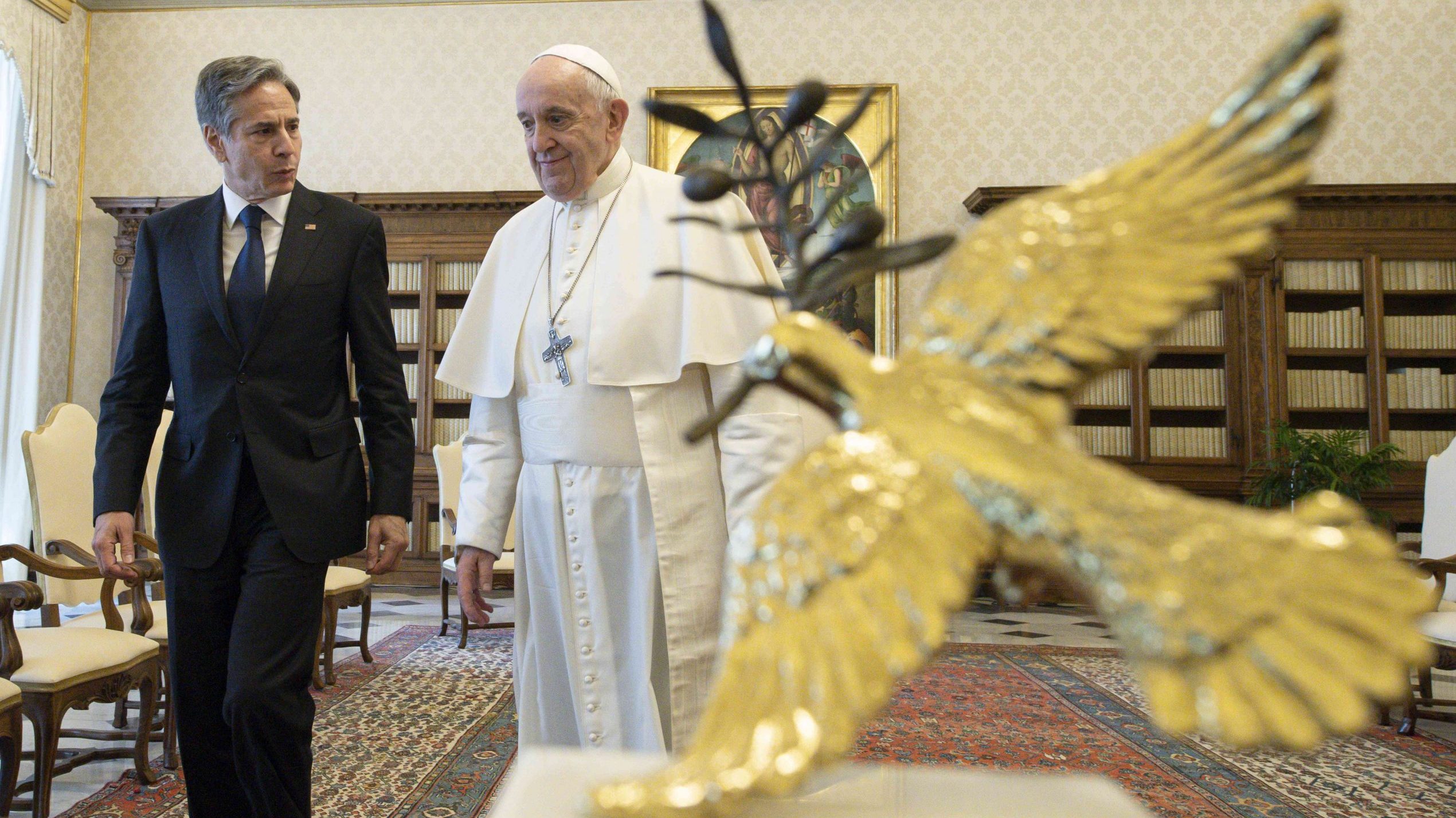 Pope, U.S. Secretary Of State Blinken Meet At Vatican