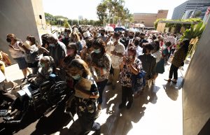 Faithful enter the Cathedral of Our Lady of the Angels for Mass Saturday, Sept. 11 after the official opening of the church's Holy Doors to kick off the Mission San Gabriel jubilee year. (Victor Alemán)