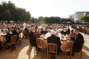 The breakfast was held outside the Cathedral of Our Lady of the Angels. (Victor Alemán)