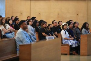 Young adults from around the archdiocese joined Archbishop José H. Gomez for the jubilee event “Finding Hope In His Wounds” at the Cathedral of Our Lady of the Angels on April 23. (David Amador Rivera)