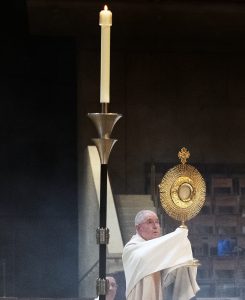Archbishop Gomez during the special Eucharistic revival Mass June 19. (Victor Alemán)