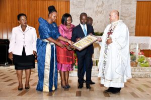 Representatives from the government and the Archdiocese of Gulu in Uganda came to Panorama City last month to celebrate the dedication of a new shrine to Uganda’s Catholic martyrs at St. Genevieve Church. 