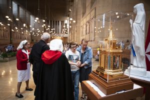 Hundreds of Catholics from around Southern California venerated the relics of St. Bernadette at the Cathedral of Our Lady of the Angels Aug. 2. The relics also visited St. John Baptiste de la Salle in Granada Hills during the 3-day stay in LA. (Victor Alemán)