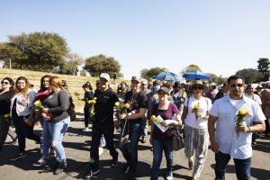 Hundreds of LA Catholics gathered at local cemeteries to celebrate ahead of Dia de los Muertos on Oct. 29. (Victor Alemán)