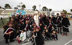 Archbishop Gomez with attendees at the 91st annual Our Lady of Guadalupe procession and Mass. (Victor Alemán)