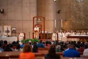 LA Archbishop José H. Gomez provides the homily during the annual Mass in Recognition of All Immigrants on Sunday, Sept. 17 at the Cathedral of Our Lady of the Angels. (John Rueda/ADLA)