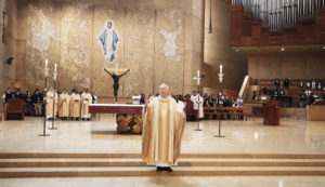Auxiliary Bishop Matt Elshoff presided over the annual Missionary Childhood Association Youth Mass on Oct. 17 at Cathedral of Our Lady of the Angels. (Victor Alemán)