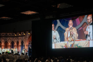 Archbishop Jose H. Gomez presides over the Mass in Spanish at the National Eucharistic Congress on July 20. (Archdiocese of Los Angeles)