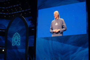 Sister Miriam James Heidland speaks during the Day 1 Revival Session on July 17. (Archdiocese of Los Angeles)