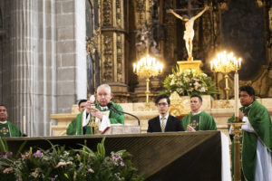 Archbishop José H. Gomez presides over a Mass at the Metropolitan Cathedral in Mexico City on July 5. (Victor Alemán)