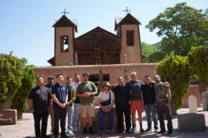 A group of LA seminarians and young men discerning whether to enter priestly formation visited El Santuario de Chimayó in New Mexico during a road trip on their way to the National Eucharistic Congress in Indianapolis. (LA Archdiocese Office of Vocations)