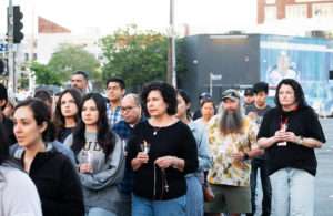 More than 300 priests, seminarians, and lay Catholics joined the archdiocese's Office of Vocations and the Friars and Sisters of the Poor of Jesus Christ LA for a Eucharistic Procession through downtown LA’s Skid Row on Saturday, July 27. (Victor Alemán)