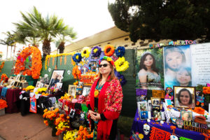 Images of departed loved ones and saints decorated the more than 70 altars featured at San Fernando Mission Cemetery on Nov. 2. (Victor Alemán)