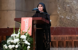 Sister Maria Goretti, a member of the Sisters Poor of Jesus Christ, was one of the featured speakers during the OneLife LA event at the Cathedral of Our Lady of the Angels on Jan. 18. (Victor Alemán)