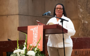 Desiree Gentile was one of the featured speakers during the OneLife LA event at the Cathedral of Our Lady of the Angels on Jan. 18. 