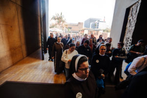 Thousands process into the Cathedral of Our Lady of the Angels to begin the OneLife LA event on Jan. 18. (Victor Alemán)