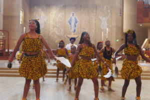 Dancers perform during the “One Mother, Many Peoples” Mass at the Cathedral of Our Lady of the Angels on Sept. 6, which celebrated the diverse cultures, organizations, and ethnic ministries in the Archdiocese of Los Angeles. (Reese Cuevas/Archdiocese of Los Angeles)