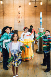 Students from across the Archdiocese of Los Angeles get ready to process in to begin the annual Missionary Childhood Association (MCA) Youth Appreciation Mass at the Cathedral of Our Lady of the Angels on Oct. 15. (Isabel Cacho)