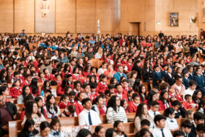 Students from across the Archdiocese of Los Angeles attend the annual Missionary Childhood Association (MCA) Youth Appreciation Mass at the Cathedral of Our Lady of the Angels on Oct. 15. (Isabel Cacho)