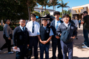 Students from St. Pius X-St. Matthias Academy in Downey pose following the annual Missionary Childhood Association (MCA) Youth Appreciation Mass at the Cathedral of Our Lady of the Angels on Oct. 15. (Isabel Cacho)