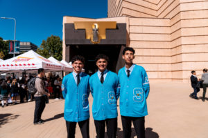 Students from Salesian High School pose following the annual Missionary Childhood Association (MCA) Youth Appreciation Mass at the Cathedral of Our Lady of the Angels on Oct. 15. (Isabel Cacho)