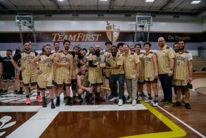 In a unique twist to the annual priests vs. seminarians basketball game in the Archdiocese of Los Angeles, the Capuchin Franciscan order put their members on the court against the LA seminarians. The Capuchins won the game, 57-50, on Jan. 18 at St. Francis High School in La Cañada Flintridge. (John Rueda)