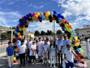 Students participate in a Color Run at Beatitudes of Our Lord School in La Mirada to raise money for CHOC Children's Hospital during Catholic Schools Week. (Beatitudes of Our Lord School)
