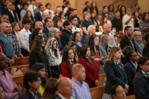 Teachers, staff and students attend the 2026 Christian Service Awards Mass on March 10 at the Cathedral of Our Lady of the Angels. (John Rueda)