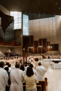 Hundreds of priests in the Archdiocese of Los Angeles attended the Cathedral of Our Lady of the Angels during the Chrism Mass on March 30. (Peter Lobato)