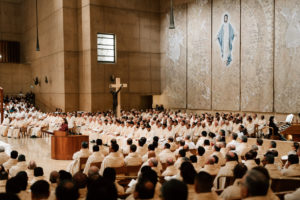 Hundreds of priests in the Archdiocese of Los Angeles attended the Cathedral of Our Lady of the Angels during the Chrism Mass on March 30. (Peter Lobato)