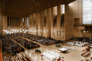 Thousands attended the Cathedral of Our Lady of the Angels during the Chrism Mass on March 30. (Peter Lobato)