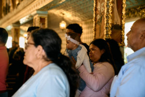 Parishioners attend a special Mass at Nuestra Señora de Guadalupe Church in East LA on Sunday, June 28, to pray for victims of the Venezuela earthquakes. (John Geronilla)