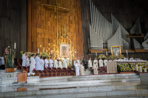 This is the seventh year that Archbishop José  H. Gomez has celebrated a special Mass at the Basilica of Our Lady of Guadalupe in Mexico City. (Isabel Cacho)