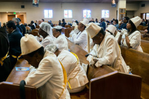 Hundreds attended the Aug. 14 funeral Mass for Deacon Hosea Alexander at Holy Name of Jesus Church in Los Angeles. (John Geronilla)