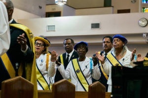 Hundreds attended the Aug. 14 funeral Mass for Deacon Hosea Alexander at Holy Name of Jesus Church in Los Angeles. (John Geronilla)