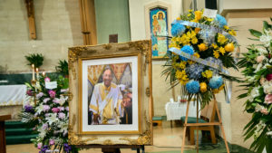 Hosea Alexander, who died at age 95 and was among the first class of permanent deacons ordained in the Archdiocese of Los Angeles in 1975, is pictured during his Aug. 14 funeral Mass at Holy Name of Jesus Church in Los Angeles. (John Geronilla)