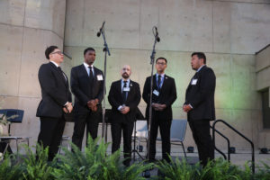 Seminarians sing during the 2026 St. John's Seminary Gala at the Cathedral of Our Lady of the Angels on Sept. 19. (Belle N’ Beau Photography)