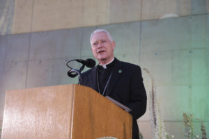 Auxiliary Bishop Matthew Elshoff served as the event’s master of ceremonies during the 2026 St. John's Seminary Gala at the Cathedral of Our Lady of the Angels on Sept. 19. (Belle N’ Beau Photography)